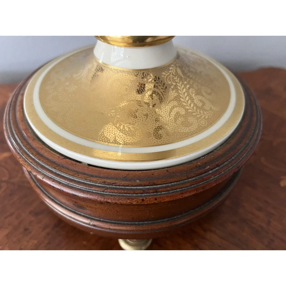 Vintage Rosenthal Porcelain Vase Table Lamp Rich Gold Accent 32